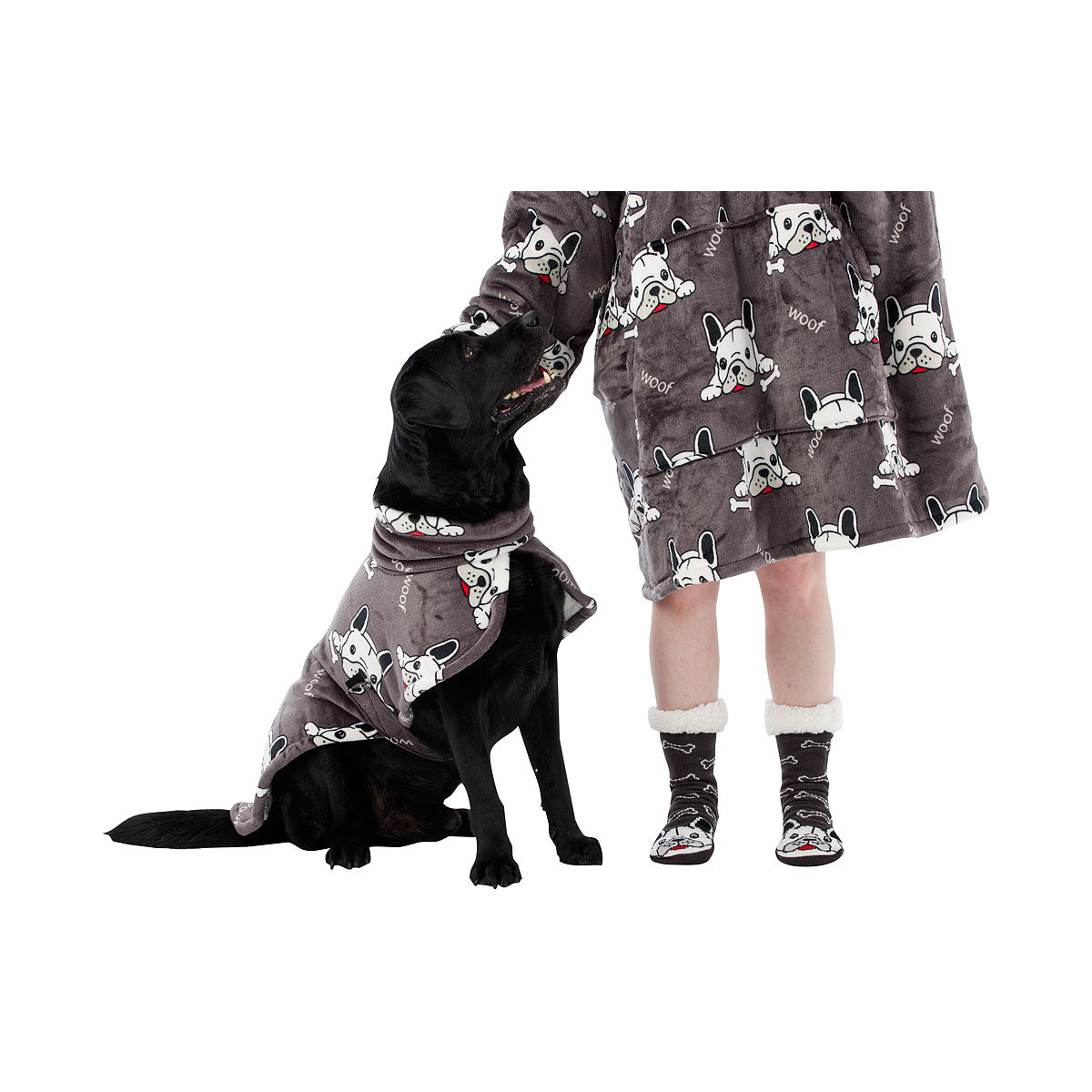 Novelty Sherpa Socks Bulldog