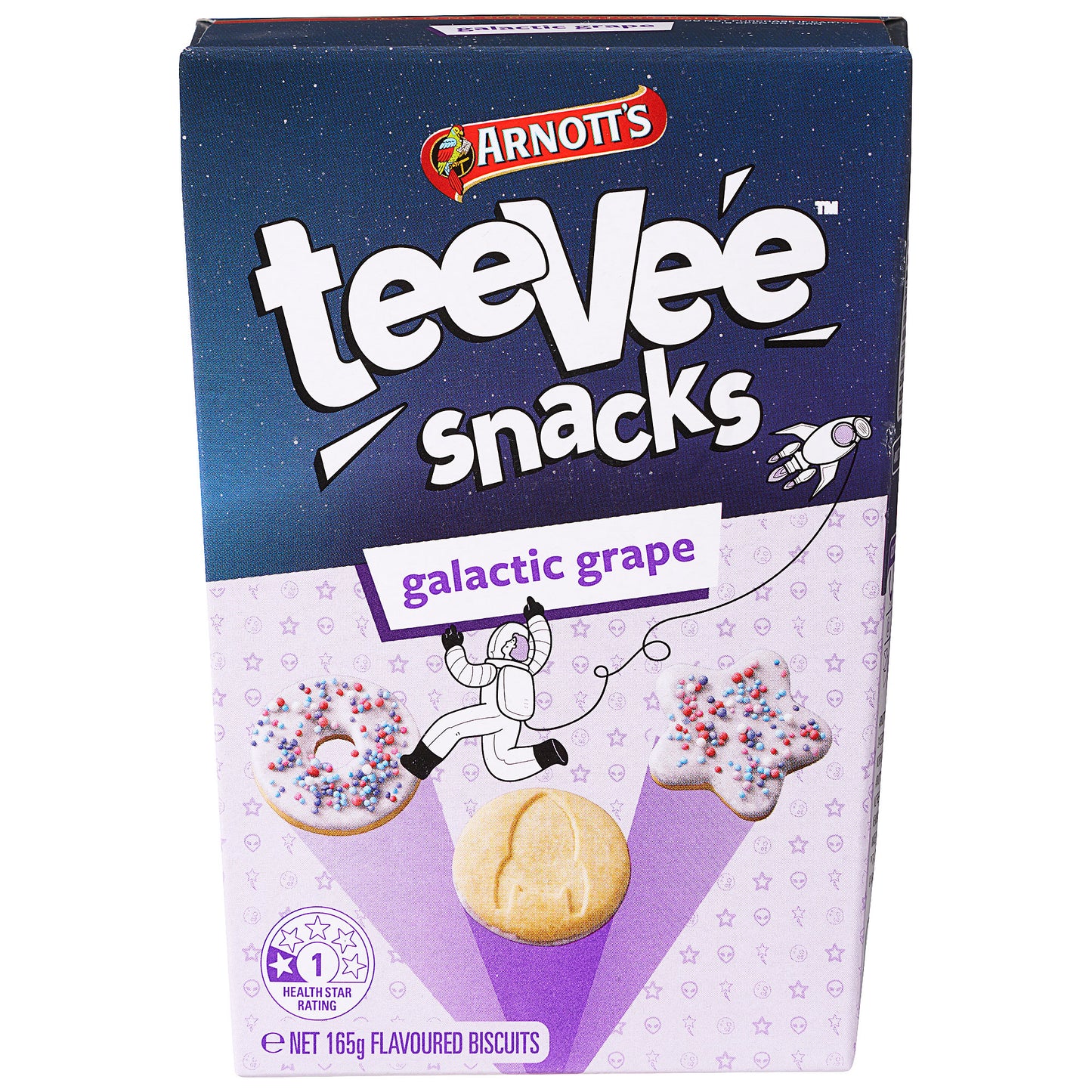 Arnott's Tee Vee Snacks Galactic Grape 165gm