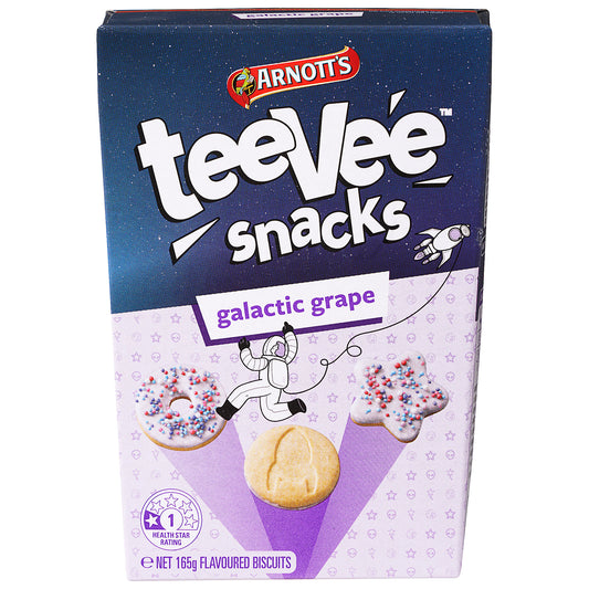Arnott's Tee Vee Snacks Galactic Grape 165gm