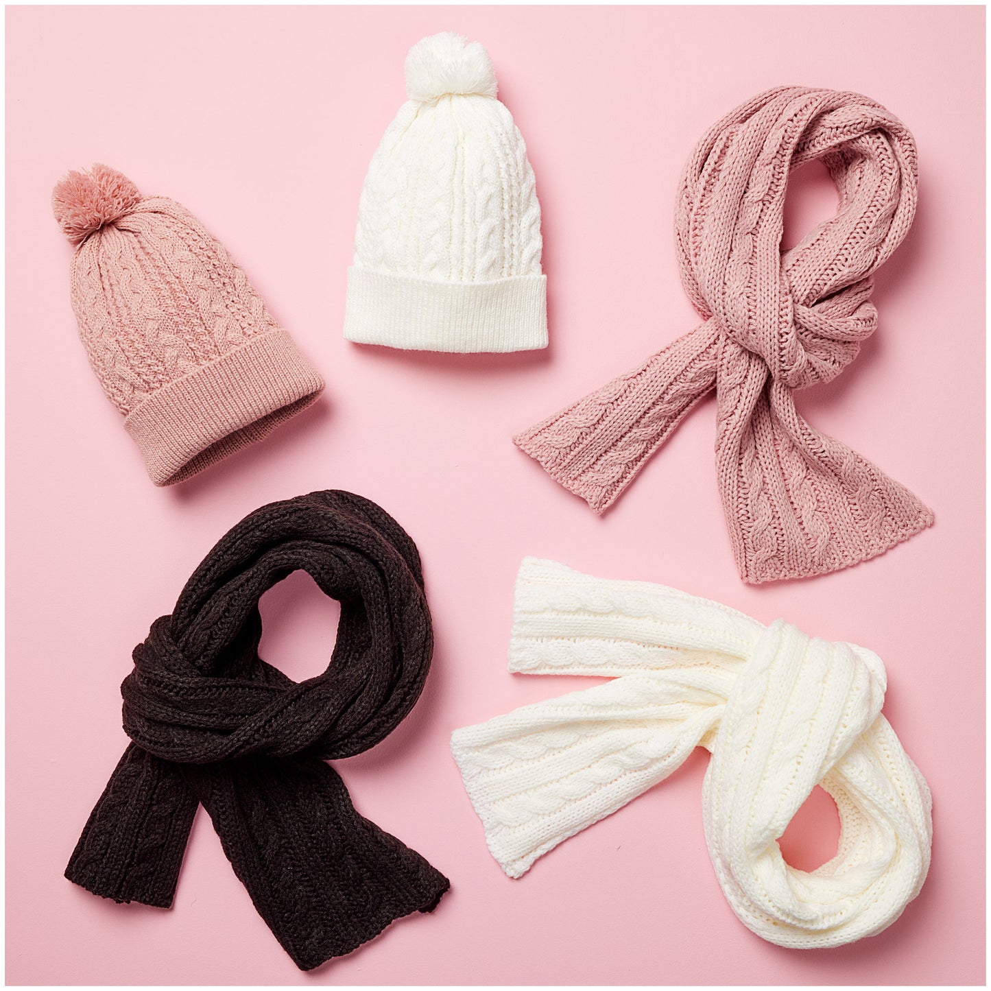 Cable Knit Scarf Black