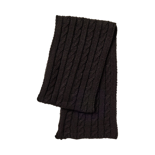 Cable Knit Scarf Black