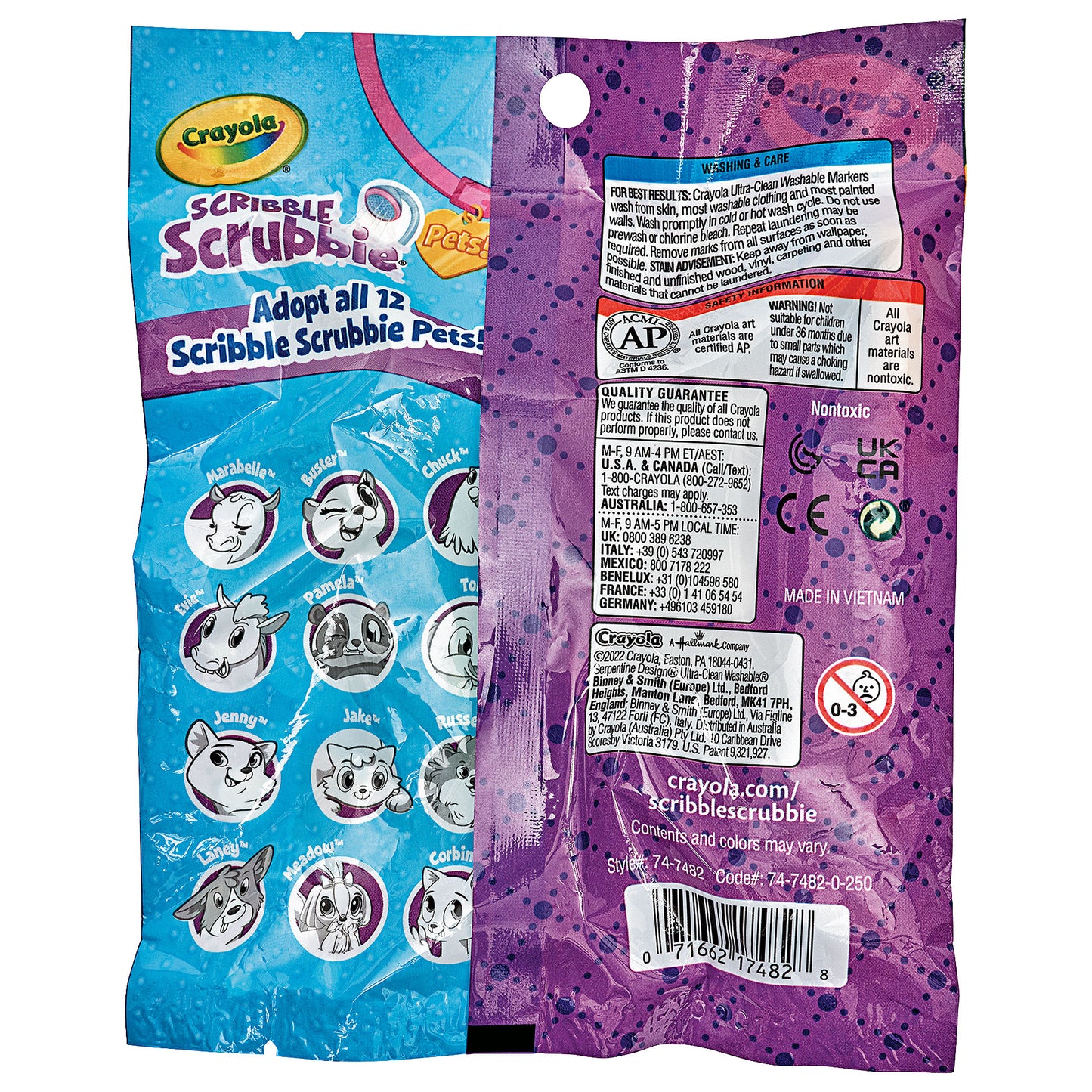 Scribble Scrubbie Pets Single Pack