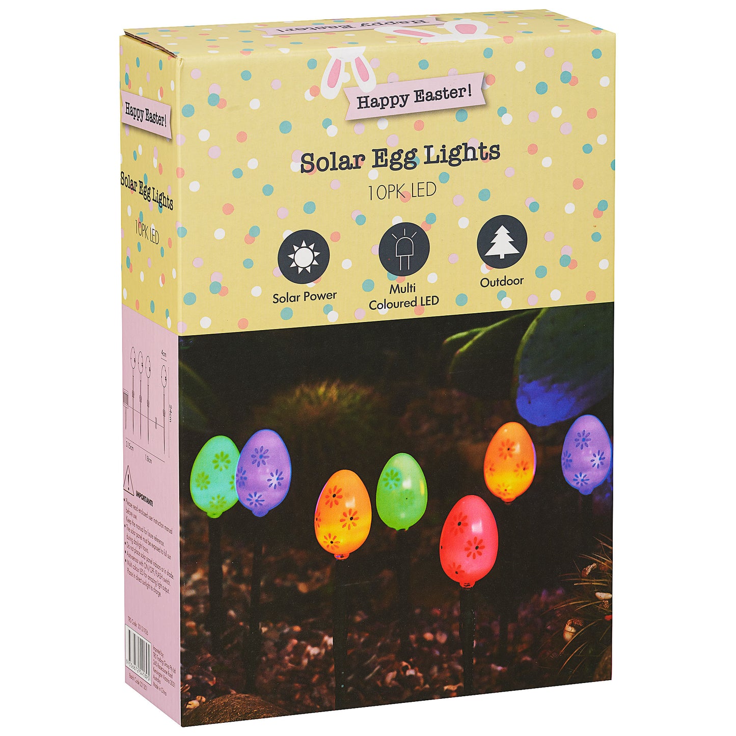 Solar Egg Garden Stake Lights 10pk
