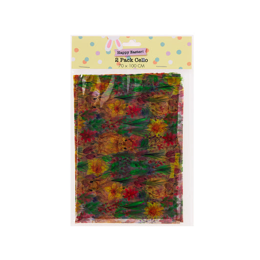 Easter Printed Cellophane 70x100cm 2pk