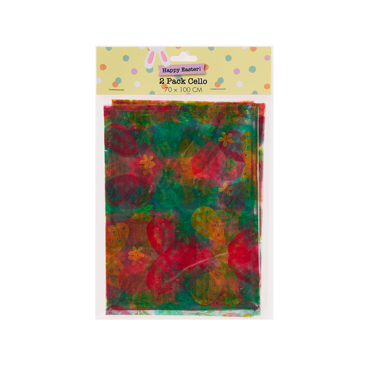 Easter Printed Cellophane 70x100cm 2pk