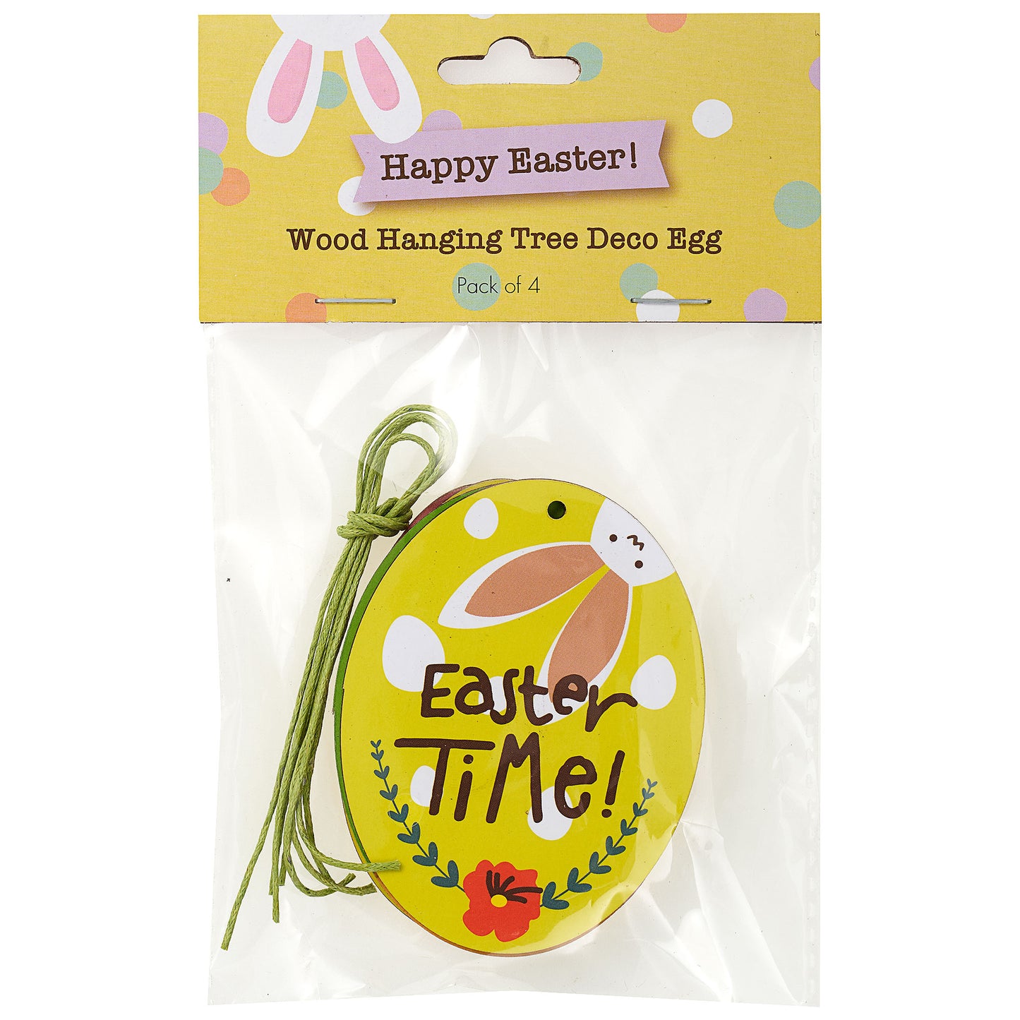 Wooden Hanging Egg Tree Decoration 4pk