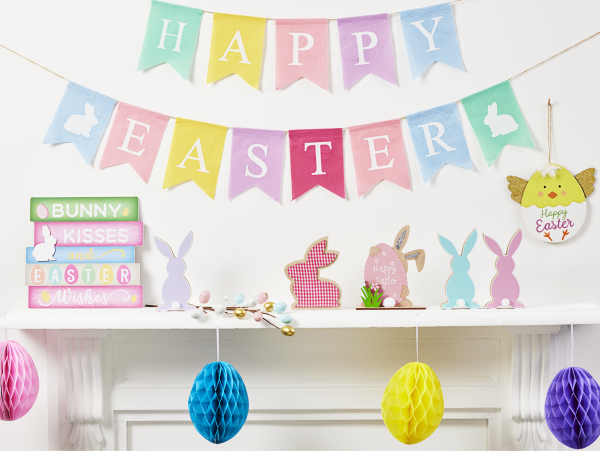 Hessian Coloured Easter Banner