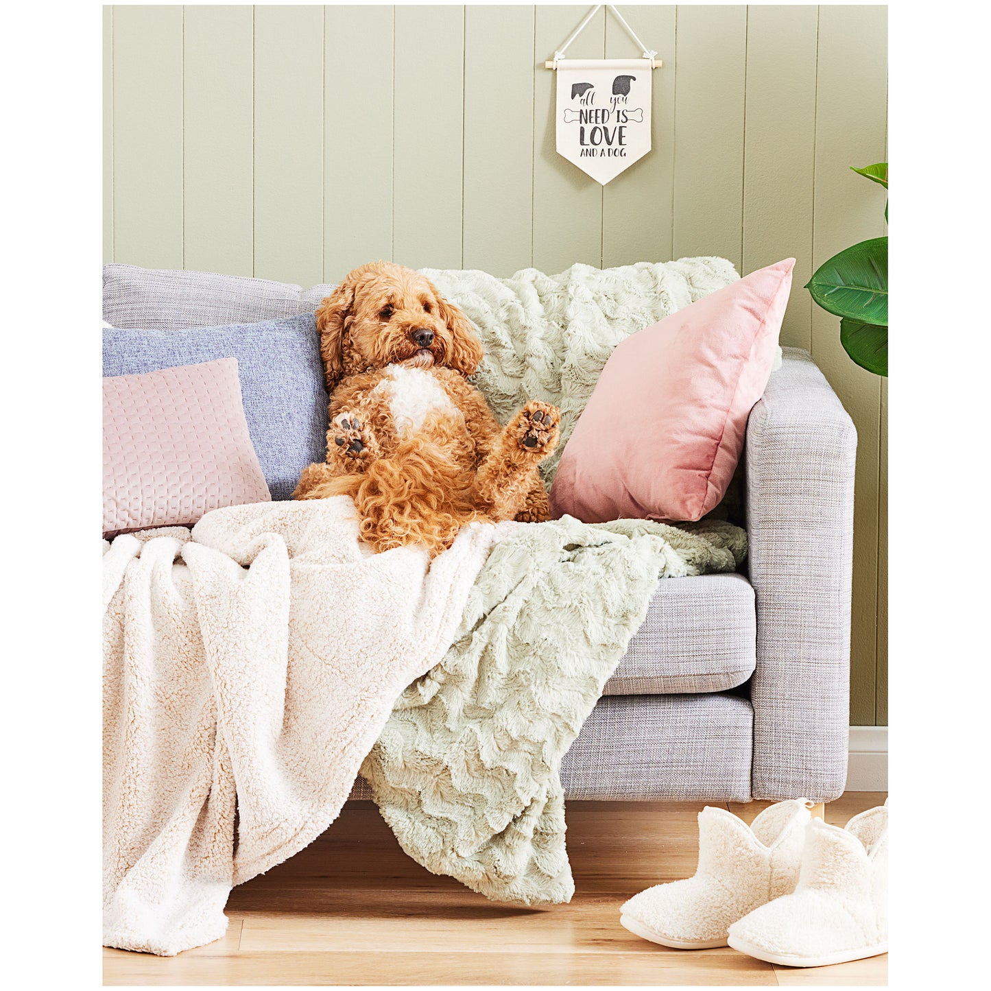 Fluffy Throw Two-Tone 127x152cm Grey