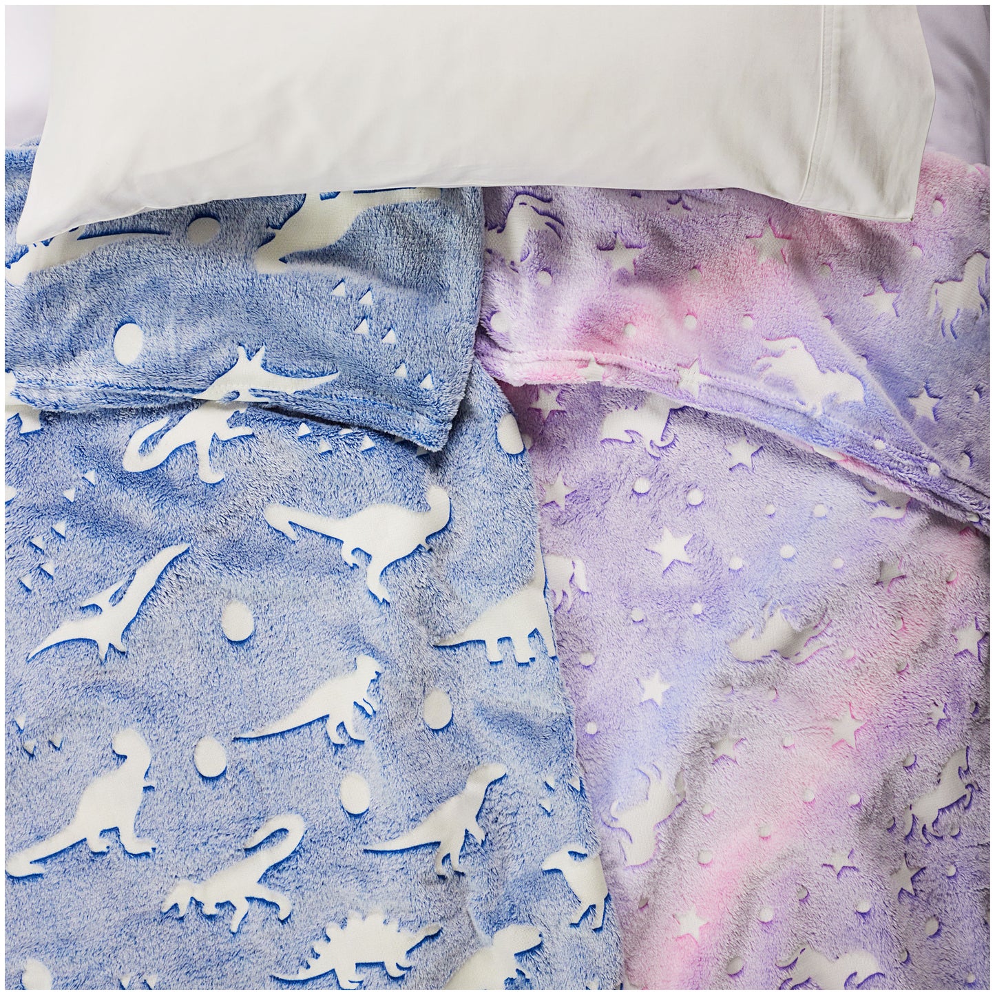 Plush Glow Throw Unicorns
