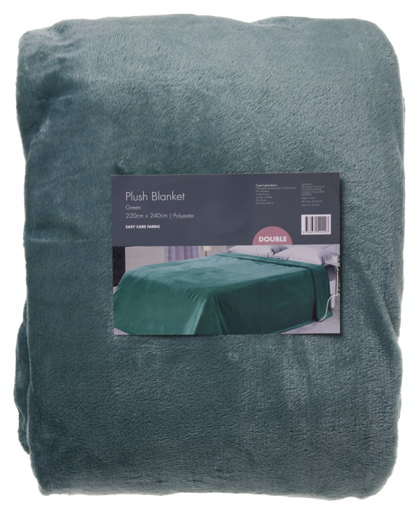 Plush Blanket DB/QB 220x240cm Rose/Green
