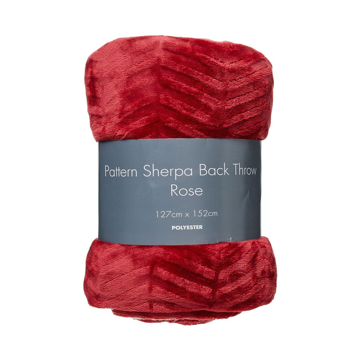 Patterned Throw Sherpa-Backed 127x152cm Rose
