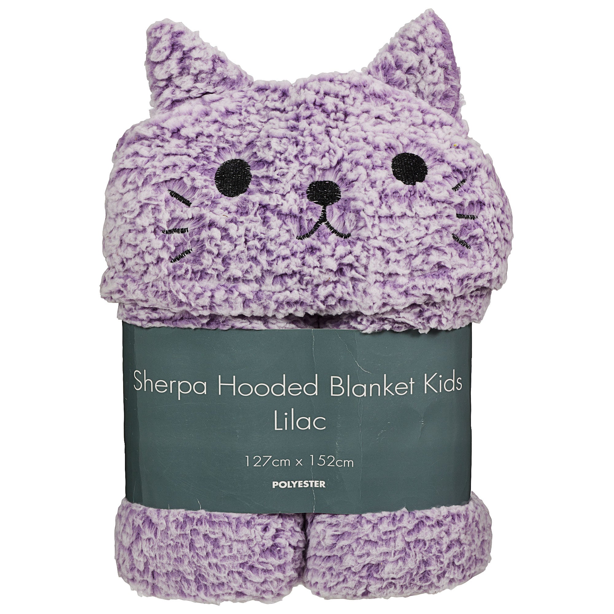 Sherpa Hooded Blanket for Kids Lilac The Reject Shop