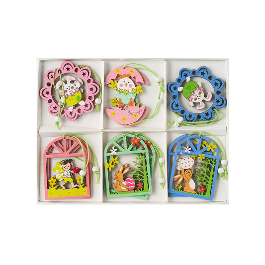 Easter Hanging Coloured Decoration 12pk