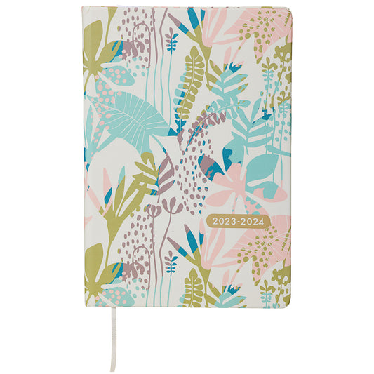 A5 Diary 2023/2024 Week View Tropical Leaves