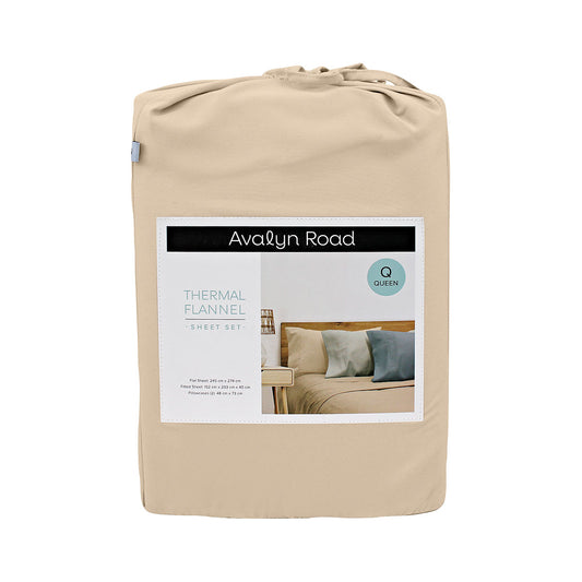 Avalyn Road Thermal Flannel Sheet Set Solid Colours QB Assorted