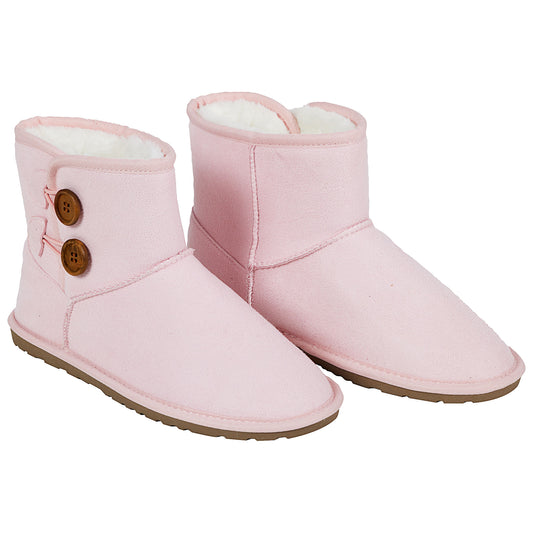 Women's Button Slipper Boots Blush