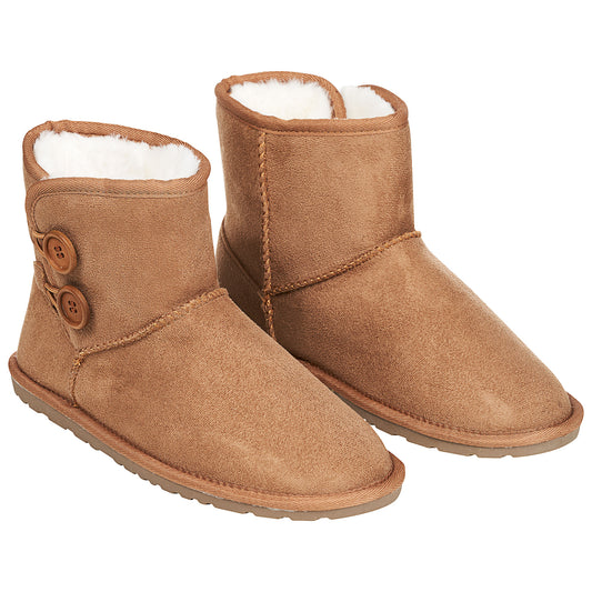 Women's Button Slipper Boots Chestnut