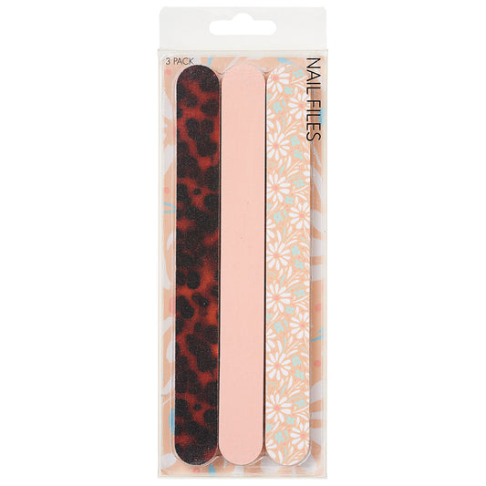 Nail File Tortoise Shell/Printed 3pk