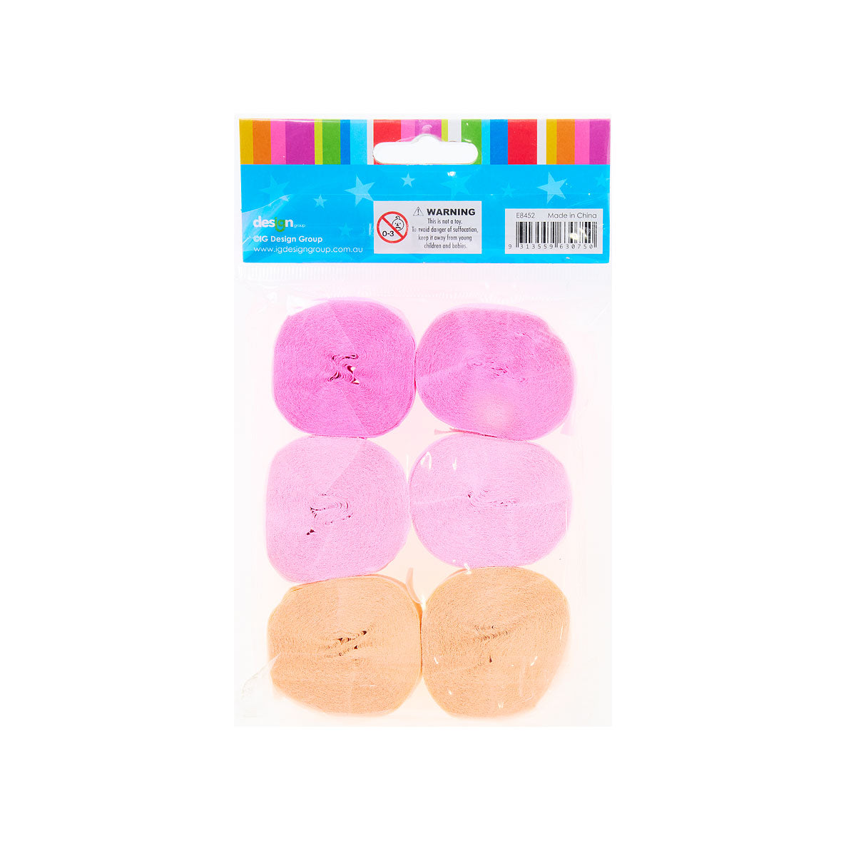 Streamers Pastel Pinks 6pk