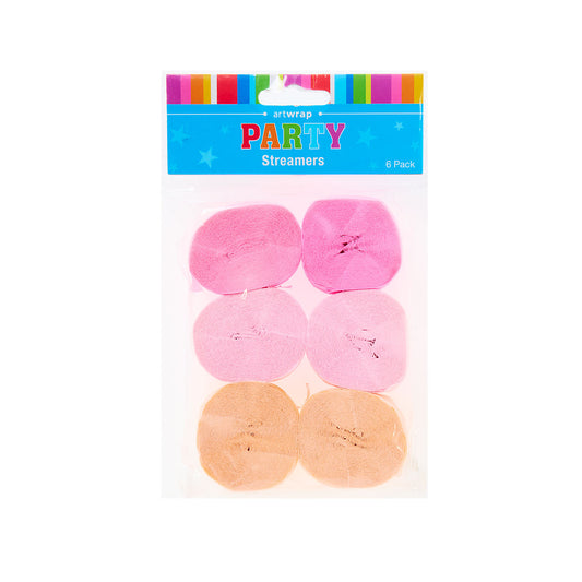 Streamers Pastel Pinks 6pk
