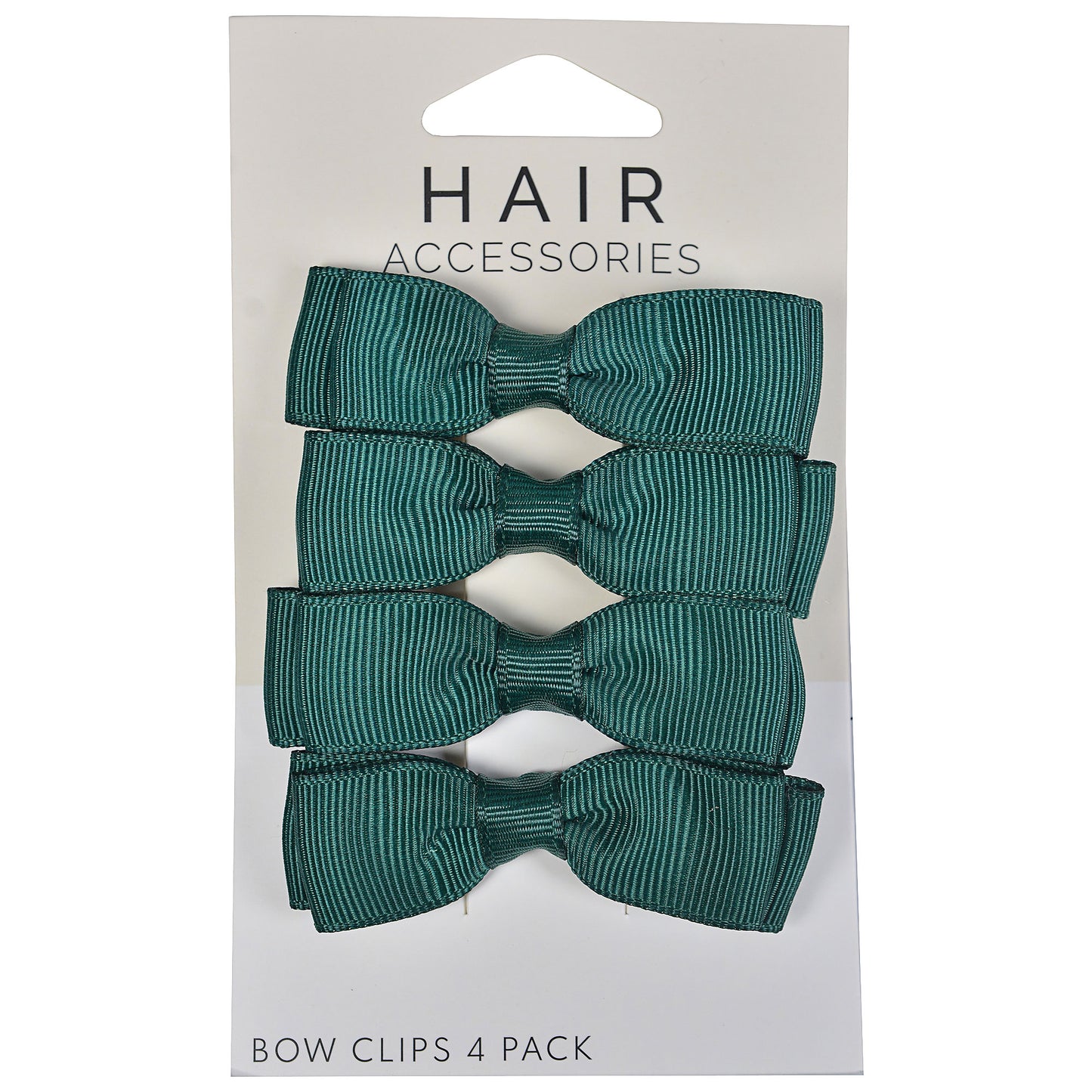 Green Bow Hair Clips 4pk