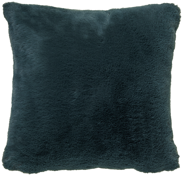 Luxe Fur Cushion 45x45cm Charcoal/Green