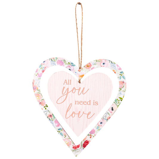 "All You Need Is Love" Hanging Plaque