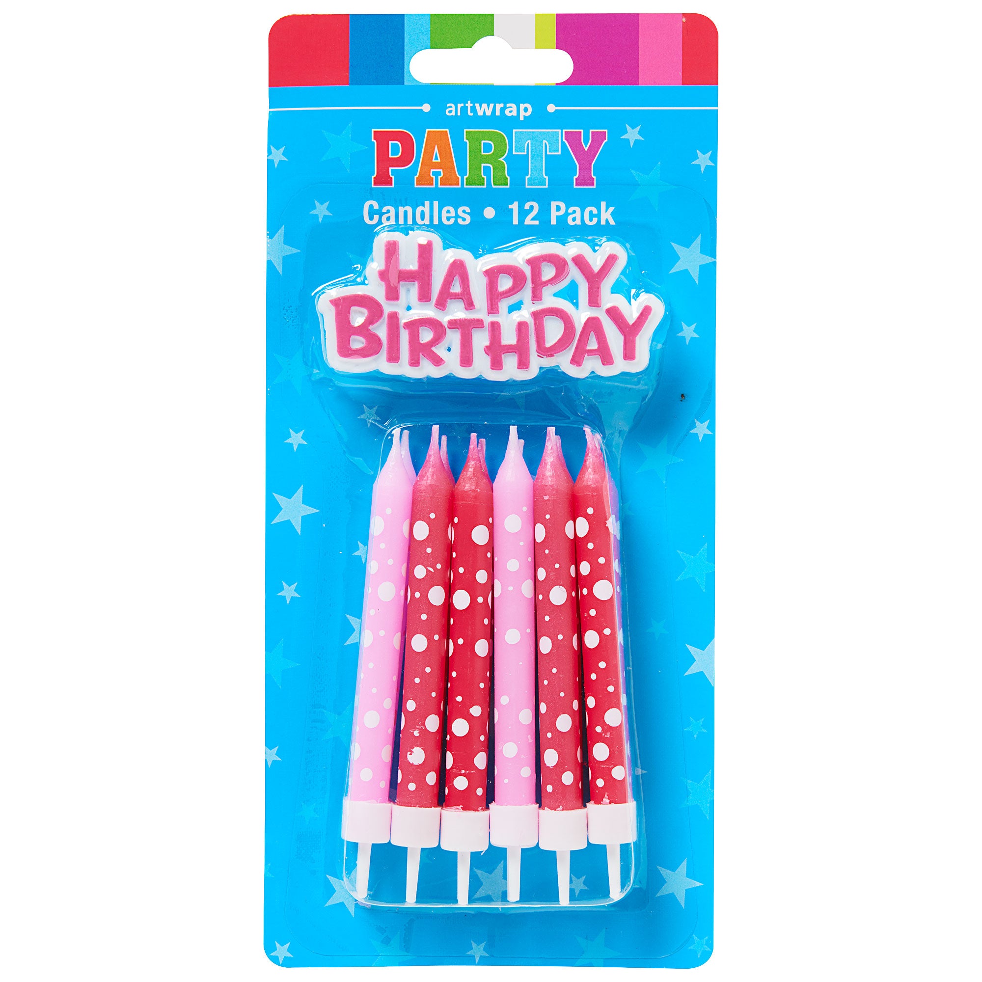 Candle Plaque With Holder Pinks 12pk The Reject Shop