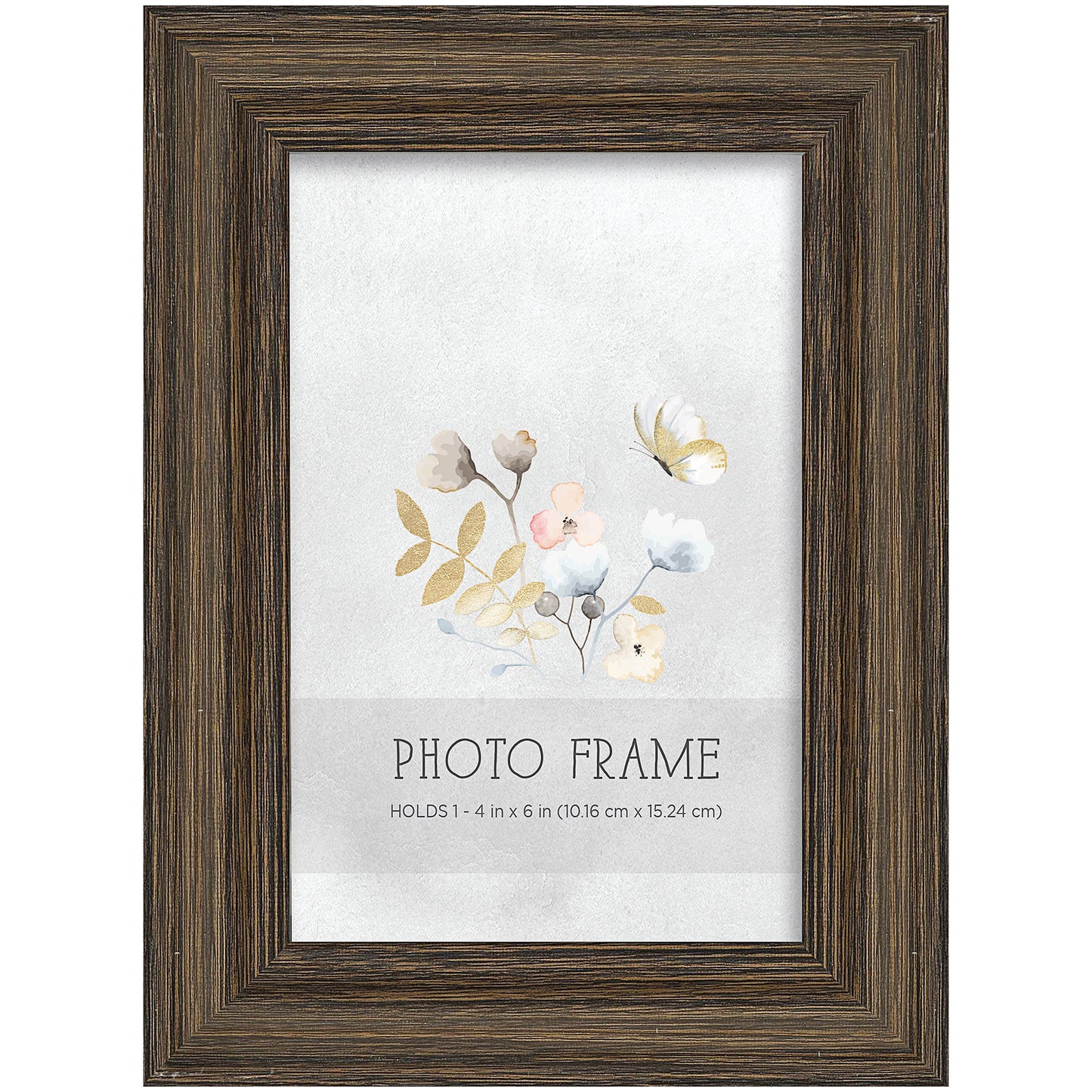 Wood Look Photo Frame Aqua/Brown 4x6"