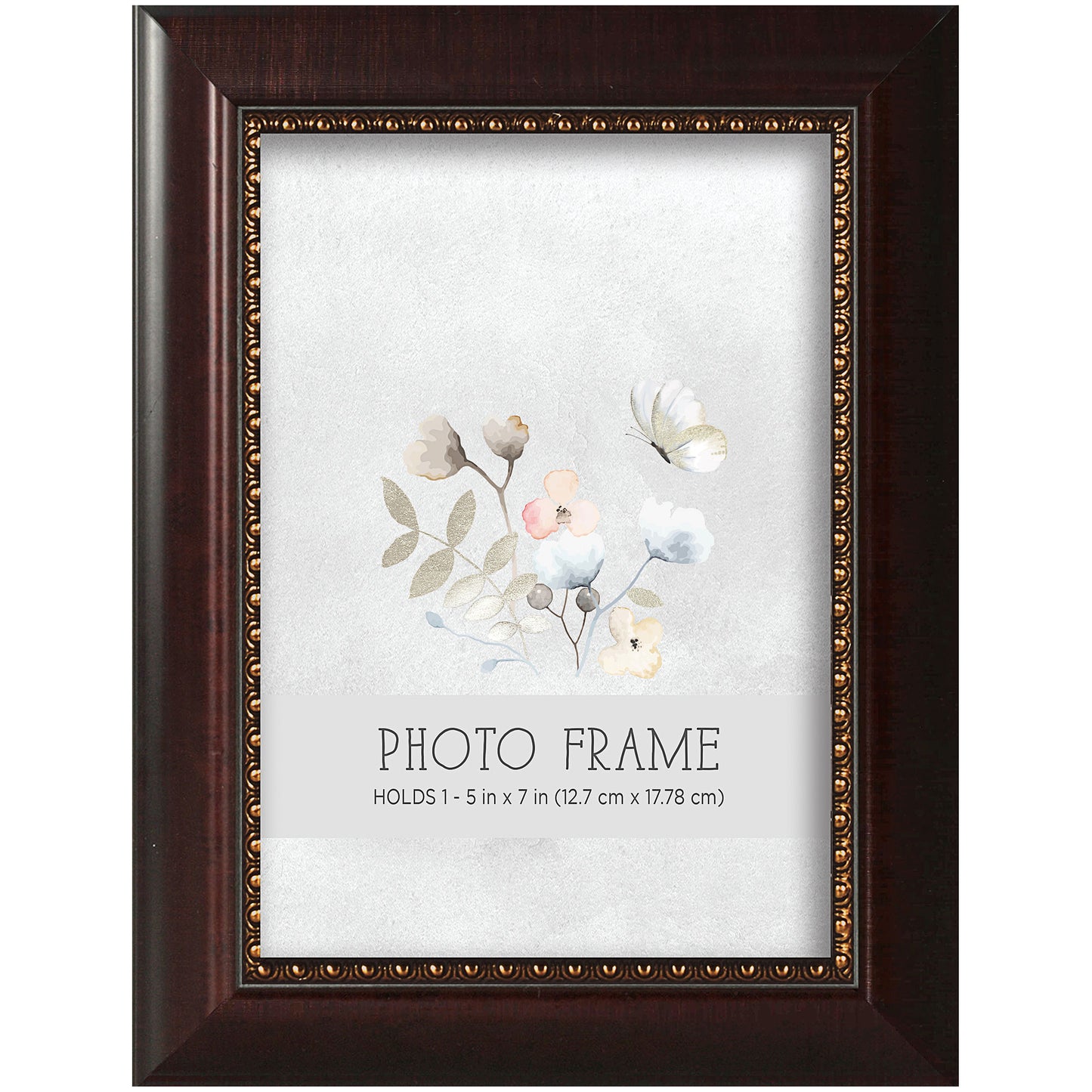 Vintage Look Photo Frame Black/Brown 5x7"