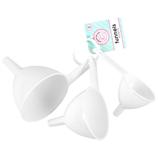 Plastic Funnel White 3pc Set