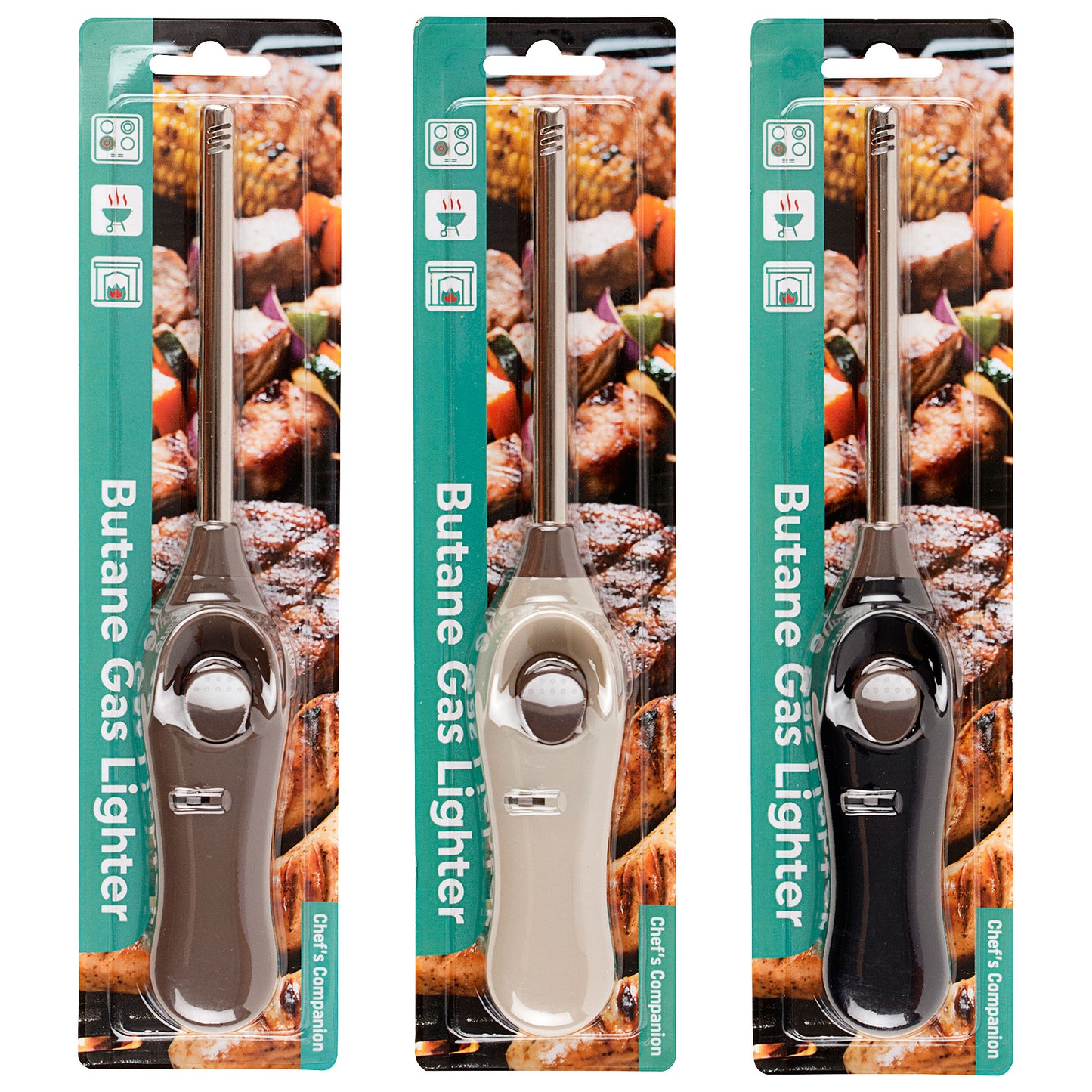 Butane Gas Lighter Long Easy Press Assorted