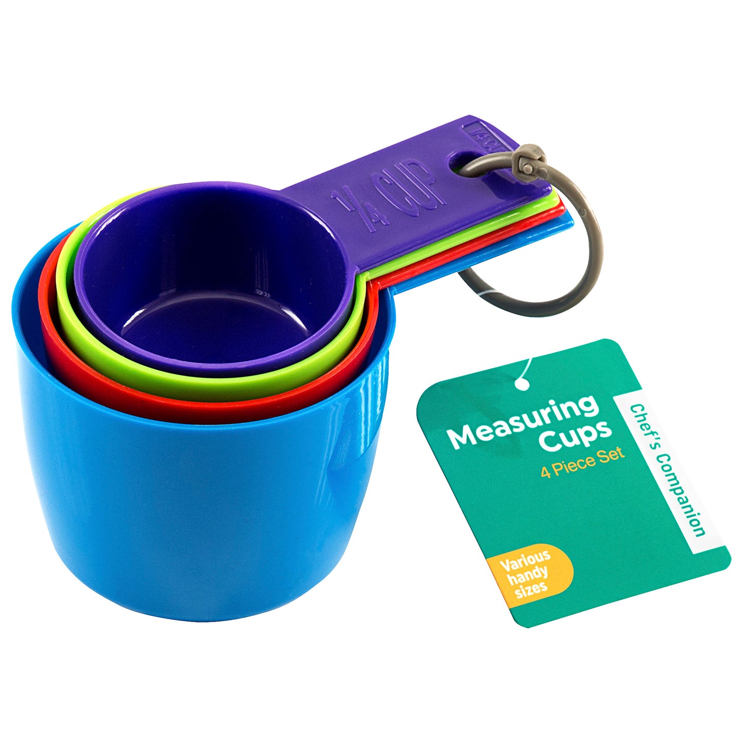 Measuring Cup Plastic Assorted Colours 4pc Set