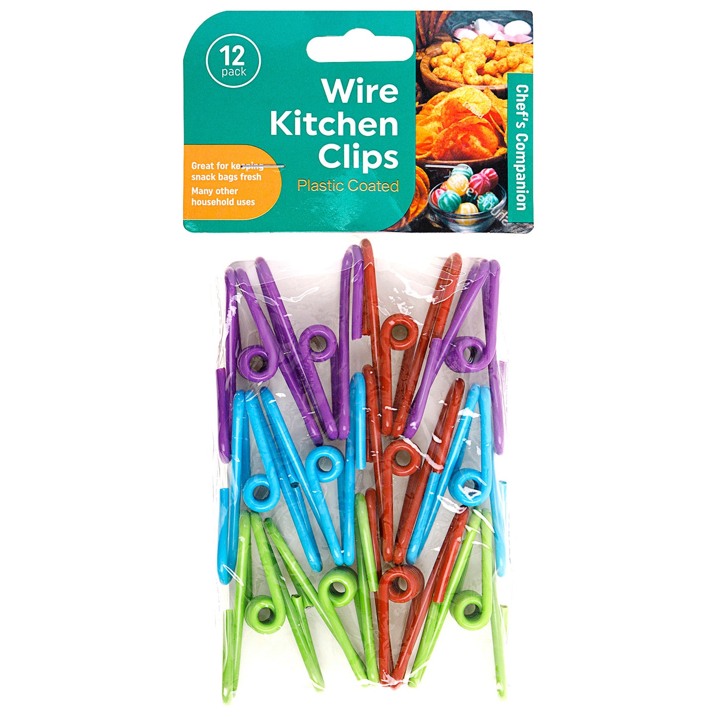 Wire Kitchen Sealing Clips 12pk Assorted Colours
