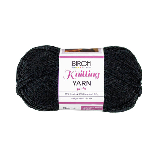 Birch Knitting Yarn Black 100g