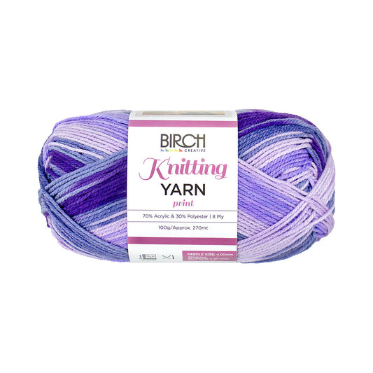 Birch Knitting Yarn Purple Mix 100g