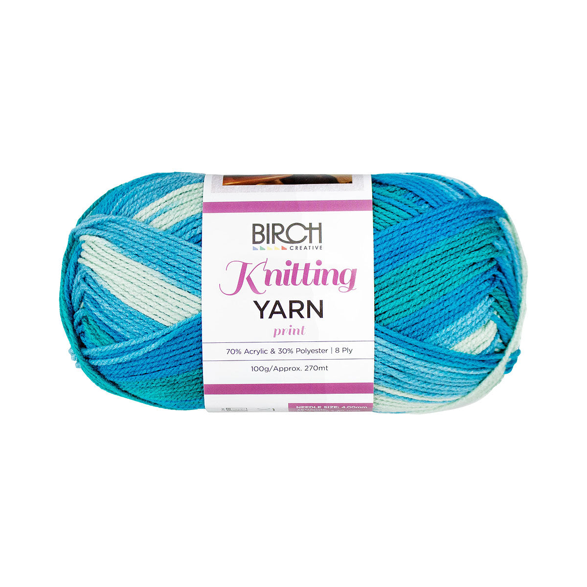 Birch Knitting Yarn Teal Mix 100g The Reject Shop