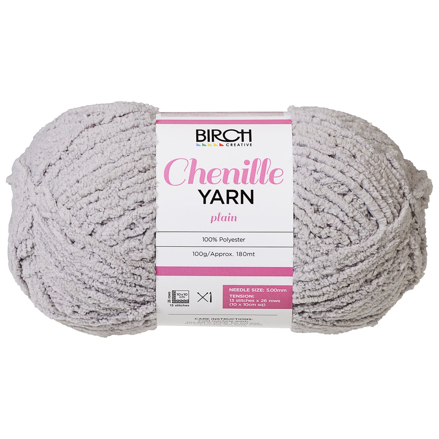 Birch Yarn Chenille Print Grey
