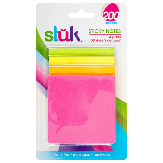 Sticky Notes Mixed Colours 200 Sheets