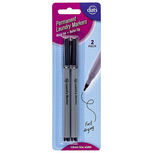 Permanent Laundry Marker Black 2pk