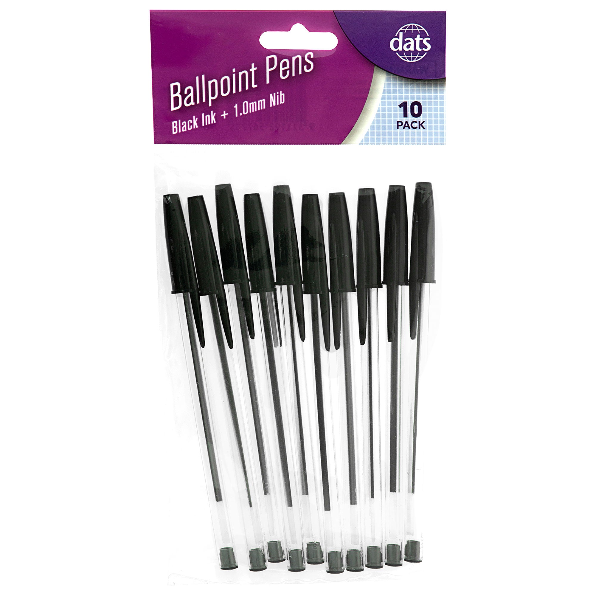 Ballpoint Pen Black 10pk The Reject Shop