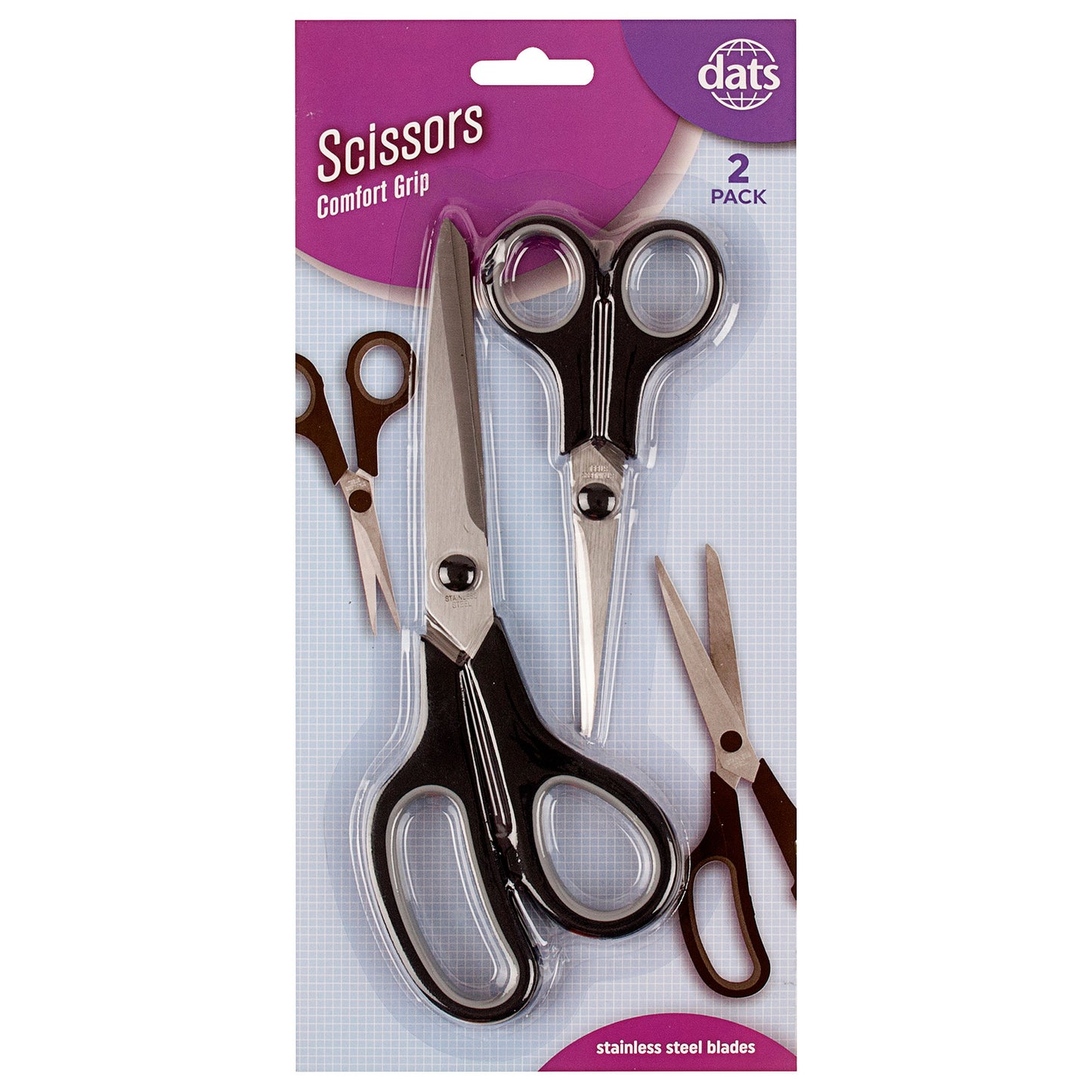 Scissors with Comfort Grip 140mm 2pk