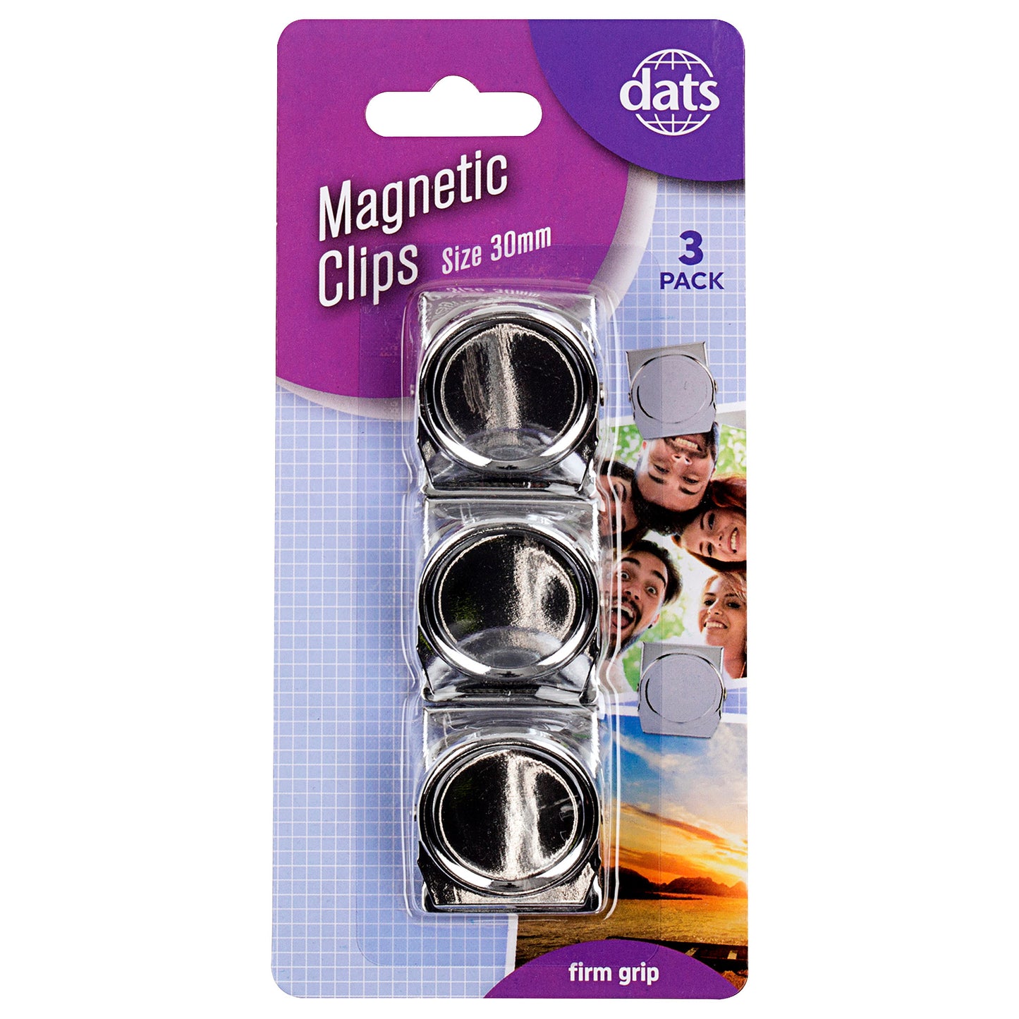 Clip Magnetic 30mm Silver 3pk