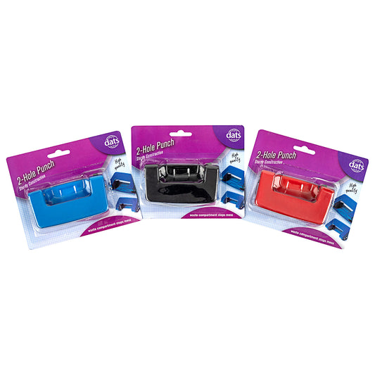 Hole Punch 2 Hole 3 Assorted Colours