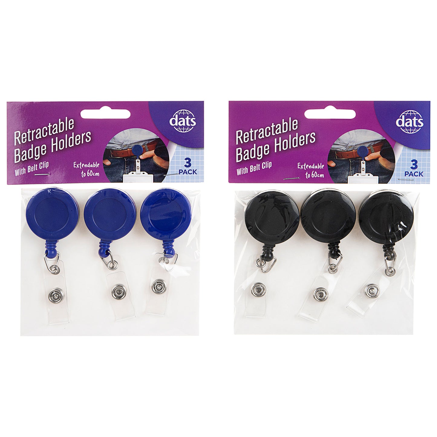 Retractable Badge Holder 3pk
