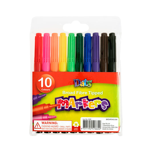 Broad Tip Marker Assorted Colours 10pk