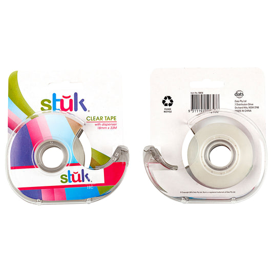 Clear Tape with Dispenser 18mm x 33m x 18mm