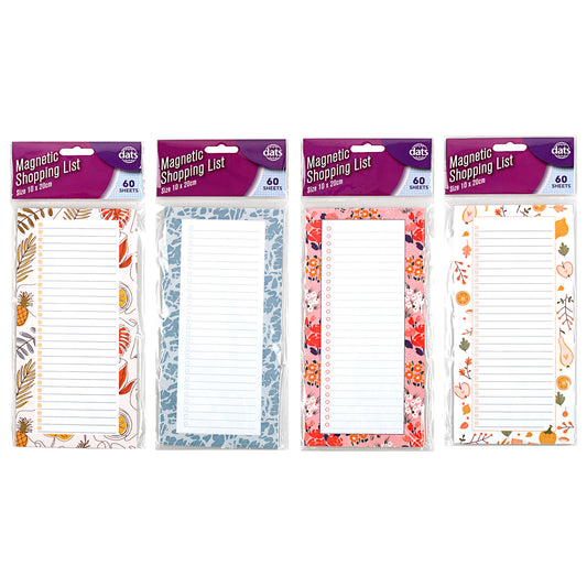 Magnetic Shopping List 60 Sheets Assorted