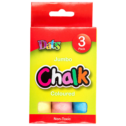 Chalk Jumbo Assorted Colours 3pk