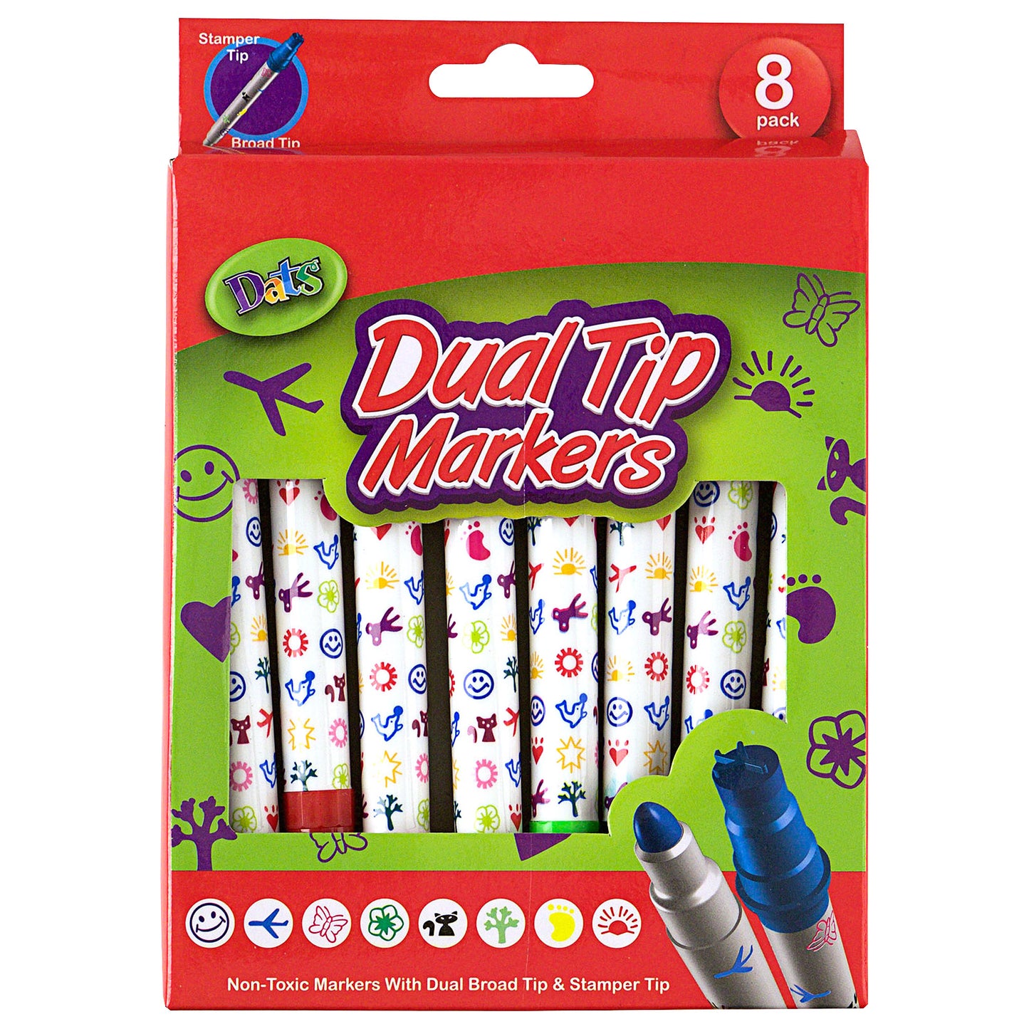 Dual Tip Stamper Marker 8pk